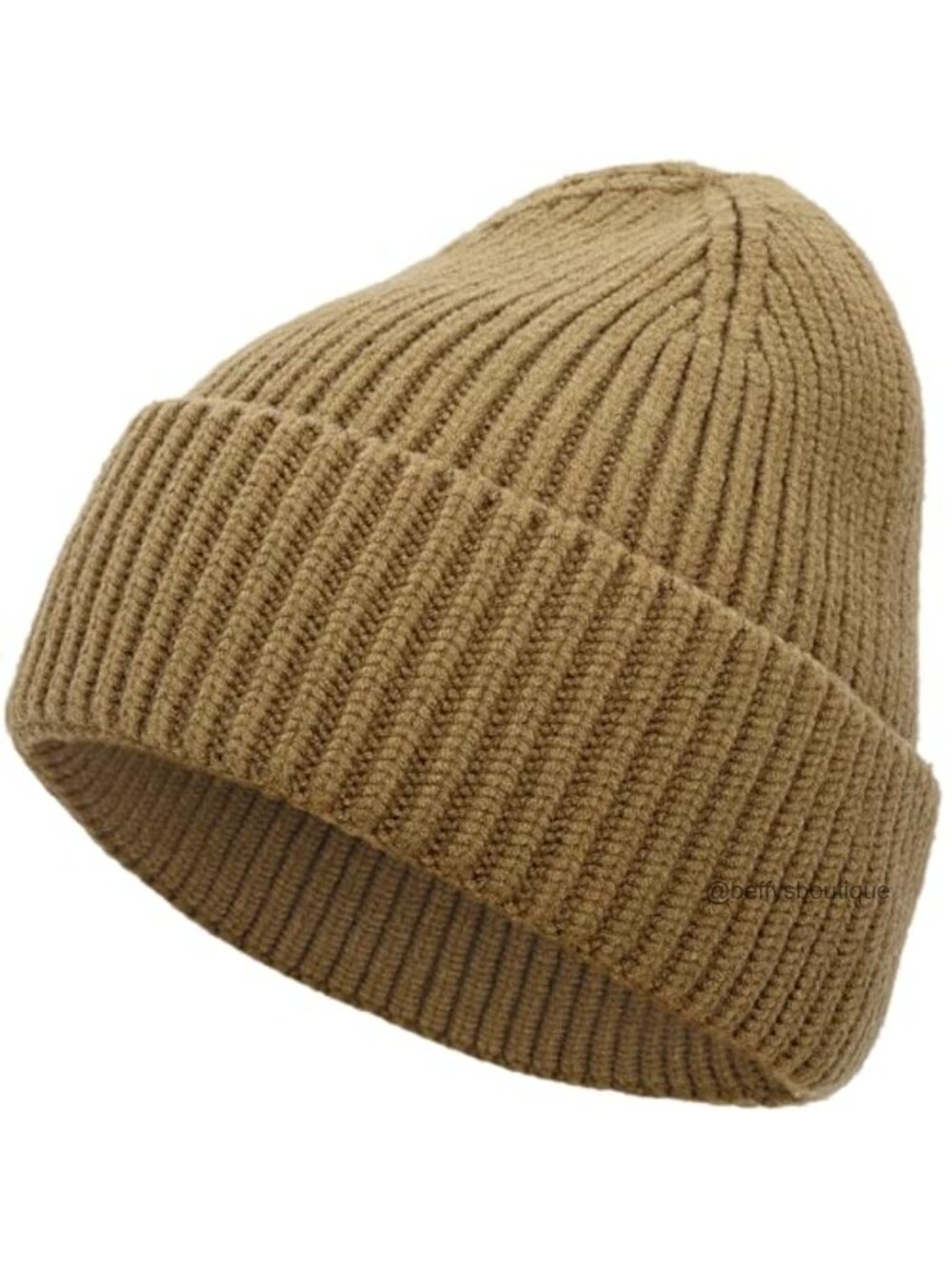 Seamless Wool Blend Fisherman Beanie Hat Reversible Knit